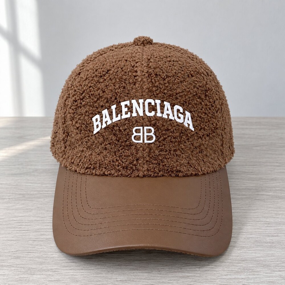 Balenciaga Teddy Leather Brown Cap